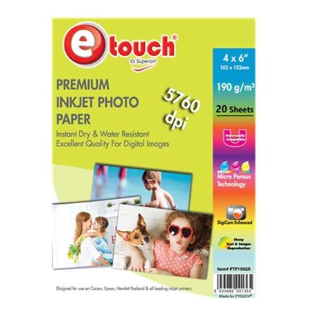 PAPEL FOTOGRAFICO 4X6" ETOUCH 190GR-20