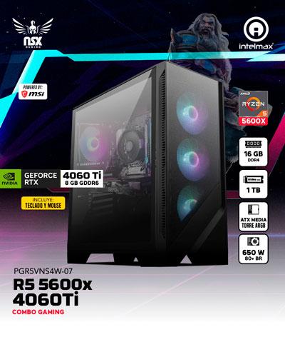 PC GAMING NSX RYZEN 5 5600X/ 16GB RAM/ 1TB SSD/ RTX4060TI PGR5VNS4W-07