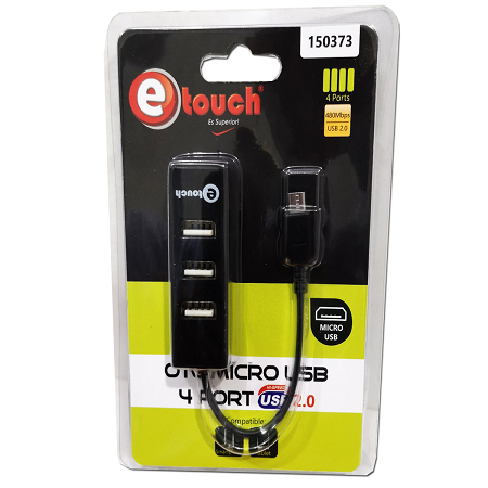 ADAPTADOR OTG MICRO USB A 4 PUERTOS USB 2.0 ETOUCH 150373