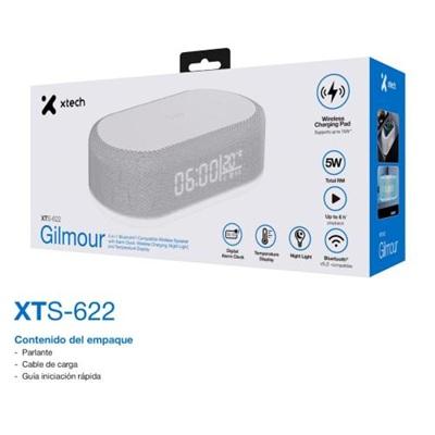BOCINA CON RELOJ LED Y BASE DE CARGA XTECH XTS-622