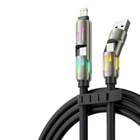 CABLE TOOCKI 4 EN 1 USB-A/USB-C/ LIGHTNING GZ01 240W/480MBPS 2M 40100015