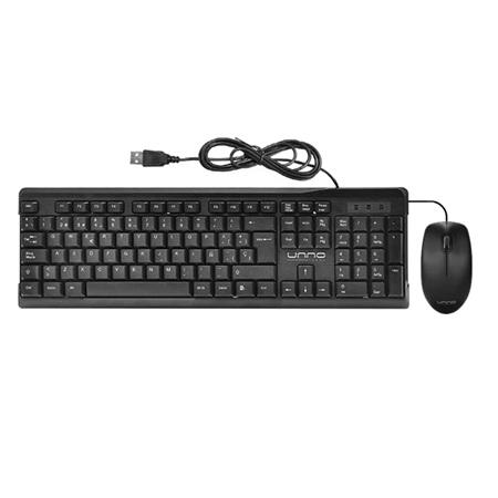 COMBO DE TECLADO Y MOUSE UNNO TEKNO USB KLASS KB6721BK ESPAÑOL 