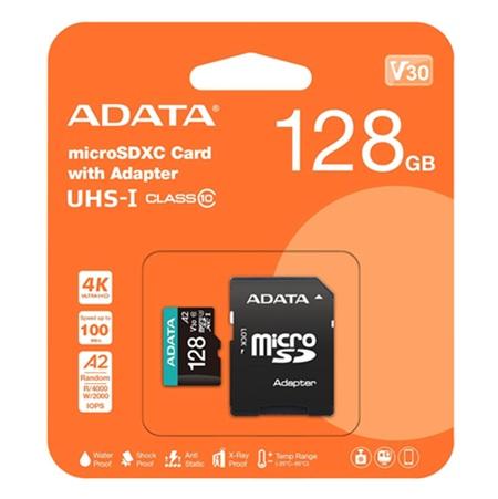 MEMORIA MICRO SD ADATA 128GB UHS-I   AUSDX128GUI3V30SA2-RA1