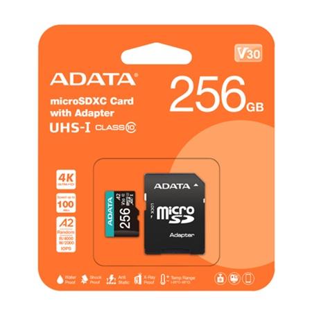 MEMORIA MICRO SD ADATA 256GB UHS-I   AUSDX256GUI3V30SA2-RA1