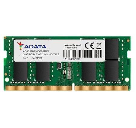 MEMORIA RAM ADATA DDR4, 3200MHZ 16GB SODIMM AD4S320016G22-SGN 