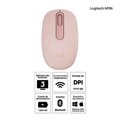 MOUSE INALAMBRICO LOGITECH M196 ROSE  910-007458