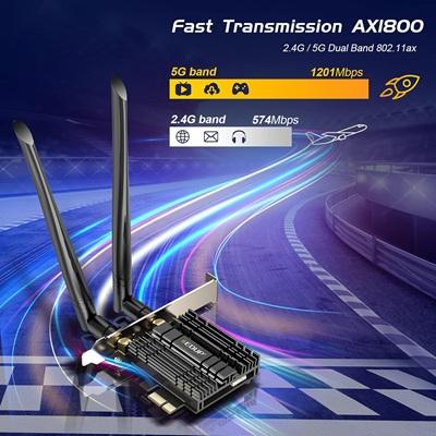 TARJETA DE RED EDUP EP-9631GS, BANDA DUAL de 3000M, 802.11AG, WIFI 6 AX200, PCI-e, PCI Express, BT 5,0